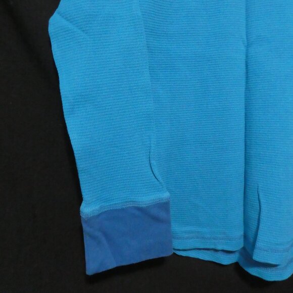 TWEETY! | large | Blue Waffle Knit Long Sleeve Pajama Shirt | Tweety Print Front - Picture 13 of 16
